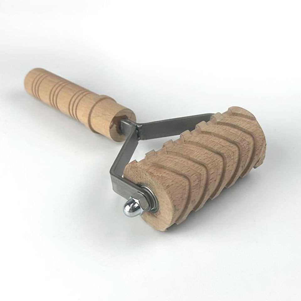 Ahşap Çamur Şekillendirme Merdanesi (Çizgili)